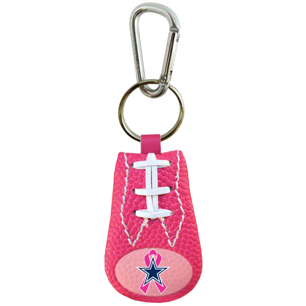 Dallas Cowboys Breast Cancer Awareness Ribbon Keychain