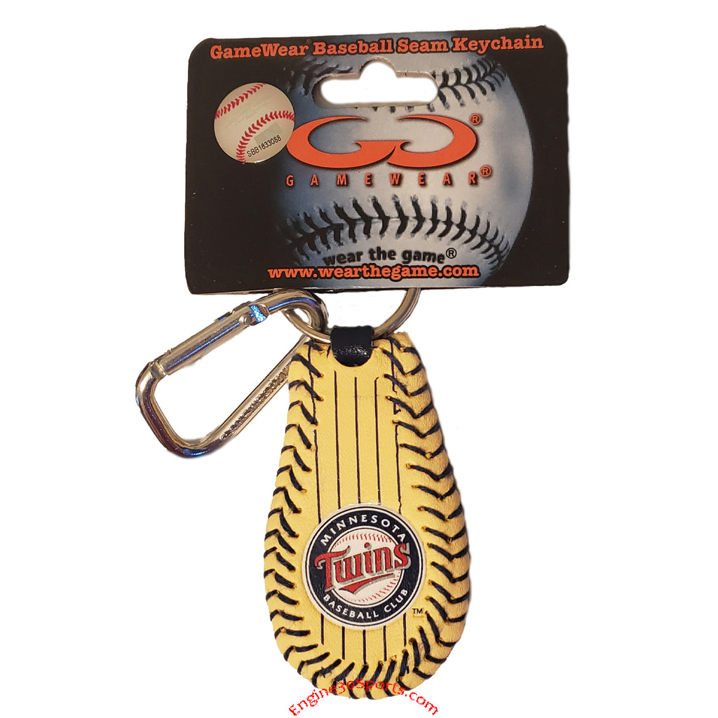 Minnesota Twins Cream Leather Keychain